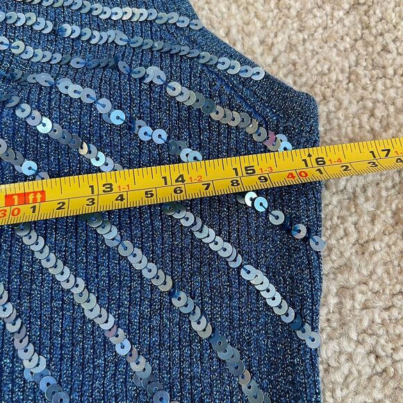 Vintage 2pc Cardigan Tank Top Set Shimmer Sequins Party Cocktail Sweater S/M - Picture 16 of 16